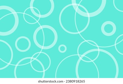 Background with transparent circles, turquoise background