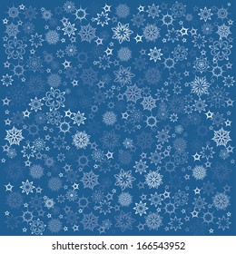 background with transparent different snowflakes