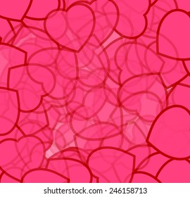 background with transparent hearts for Valentine's Day