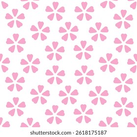 The background is transparent with a repeating pattern of pale pink cherry blossoms that symbolize the coming of spring and a cute atmosphere.