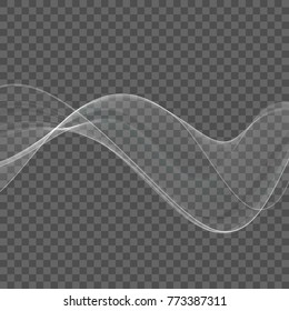 Background with transparent waves smoke