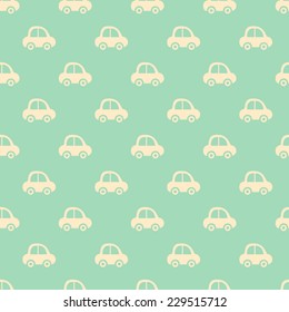 Background transport in vector. Cartoon seamless pattern with car.
