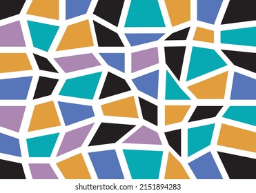 
Background of trapezoids in black blue green purple orange and white