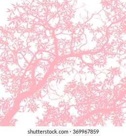 Background tree branches pink. Vector