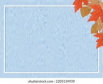 background with tree emission in blue tone and autumn leaves
