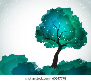 background with tree. summer