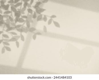 Background with tree and window shadows on the wall