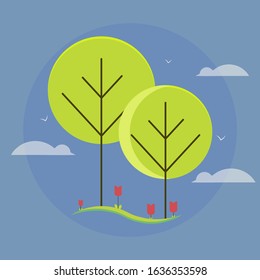 background trees outside view illustration