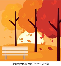 Background trees shair autumn vector illustration