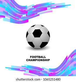 Background trend for the soccer or football championship. Vector ball. Futuristic template for design cards, poster, gift cards, flyers, brochures and cover. Tournament or Competition background.