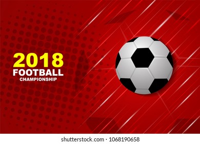 Background trend for the soccer or football championship. Vector ball. Tournament or Competition event.