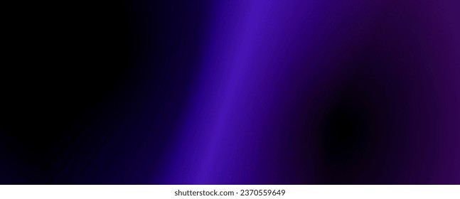 Background with trendy gradient and noise. Black and violet colors. Glare from lenses, overlay texture. Vector banner with dust and smooth color transition.