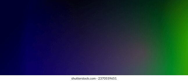 Background with trendy gradient and noise. Black and green and dark blue and gray colors. Glare from lenses, overlay texture. Vector banner with dust and smooth color transition.
