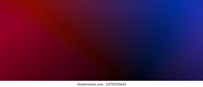 Background with trendy gradient and noise. Red and blue colors. Glare from lenses, overlay texture. Vector banner with dust and smooth color transition.