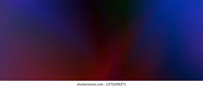 Background with trendy gradient and noise. Red and blue colors. Glare from lenses, overlay texture. Vector banner with dust and smooth color transition.