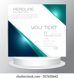 background tri fold business brochure  cards flyers template design with blue and orange Cover layout and Stan
