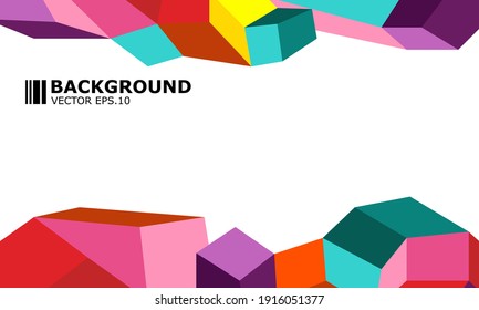 background Triangle 3d polygonal art style. Future geometric design. box. Vector geometry futuristic decoration.
