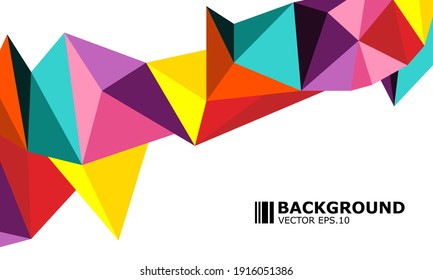 background Triangle 3d polygonal art style. Future geometric design. box. Vector geometry futuristic decoration.