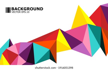 background Triangle 3d polygonal art style. Future geometric design. box. Vector geometry futuristic decoration.