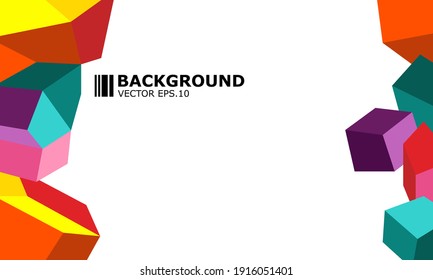 background Triangle 3d polygonal art style. Future geometric design. box. Vector geometry futuristic decoration.