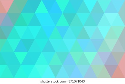 Background triangle pattern aqua  to turquoise color and blossom 