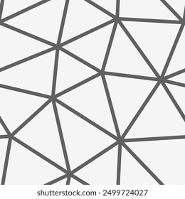 Background with triangle pattern. Grey color. Big triangle size. Regular line weight. Repeatable pattern. Seamless tileable vector illustration.