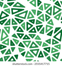 Background with triangle pattern. Medium triangle size. Mono tone style. Rounded triangular cells outlined. Repeatable pattern. Verdant Oasis. Classy vector tiles. Seamless vector illustration.