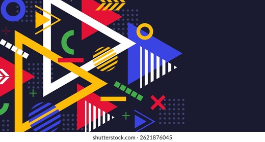 Fundo de triângulos. Figuras geométricas abstratas. Banner de fundo da tecnologia. Ilustração do vetor.