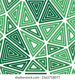 Background with triangles pattern. Big shape size. Multiple repeated inner triangles. Multiple colors style. Repeatable pattern. Classy vector tiles. Seamless vector illustration.