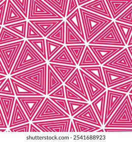 Background with triangles pattern. Large shape size. Multiple repeated inner triangles. Solid Color style. Repeatable pattern. Classy vector tiles. Seamless vector illustration.