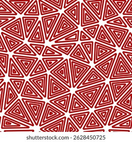 Background with triangles pattern. Multiple repeated inner triangles. Large shape size. Solid Color style. Seamless pattern. Classy vector tiles. Vibrant vector illustration.