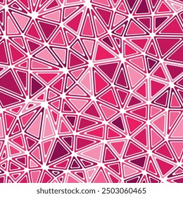 Background with triangles pattern. Rounded solid shapes in frames. Medium triangles size. Mono tone colored style. Repeatable pattern. Classy vector tiles. Seamless vector illustration.
