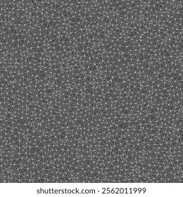 Background with triangles pattern. Tiny shape size. Multiple repeated inner triangles. Black and white style. Repeatable pattern. Classy vector tiles. Seamless vector illustration.