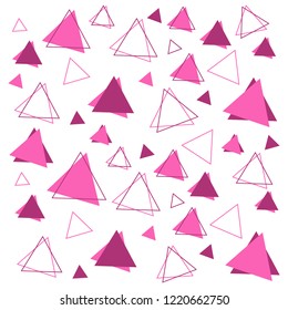 Background. The triangles are pink and purple. On a white background. Vector illustration. Flat design for business financial marketing banking advertising web concept cartoon illustration.