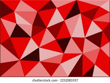 Background of triangles in various shades of red scale.