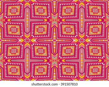 Background tribal abstract. Simple ornament. Colorful ethnic style repeat background. Summer colors. Vector texture can be used for web design, fabric textile, printed products.