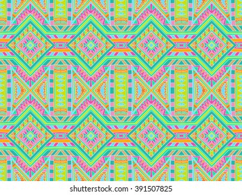 Background tribal abstract. Simple ornament. Colorful ethnic style repeat background. Summer colors. Vector texture can be used for web design, fabric textile, printed products.