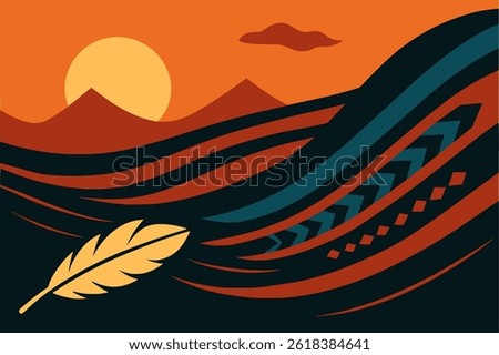 Background with tribal elements for National Native American Heritage Month november or Indigenous peoples day, reminder of historical and cultural event