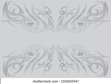 Background Tribal Grey Vector Draw 