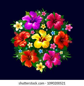 Background with tropical flowers
