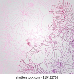 background with tropical flowers