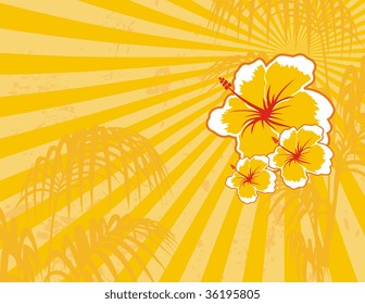 background with tropical flowers in vector format