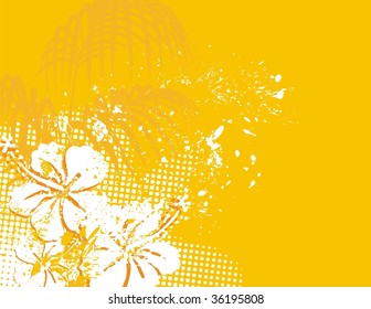 background with tropical flowers in vector format