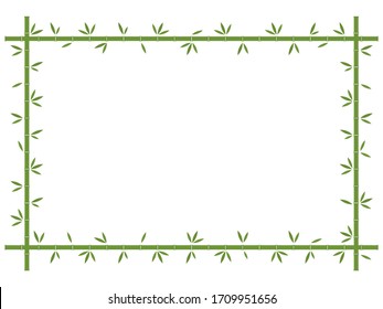 Background with tropical green bamboo vector illustration. Japan, China trees with leaves.