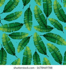 Antecedentes de hojas tropicales Diseño de ilustraciones de vectores naturales