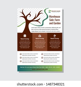 Background with tropical leaves. Cover design with jungle leaves. Vector illustration. tree shape for photo collage. farm background concept with flat brown and green color. 