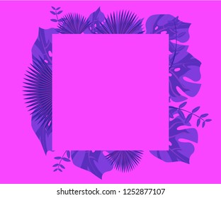 
background tropical leaves plastic pink, flower frame monstera ufo green, invitation card monstera proton purple 