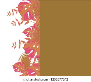 
background tropical leaves plastic pink, flower frame monstera ufo green, invitation card monstera proton purple 