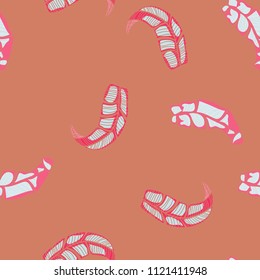 Background of tropical leaves. Tropical seamless pattern with leaves. Pink color.