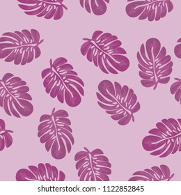 Background of tropical leaves. Tropical seamless pattern with leaves.